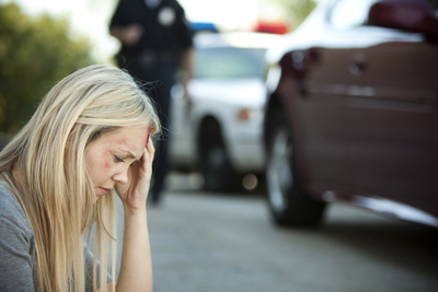 Woman after a motor vehicle injury